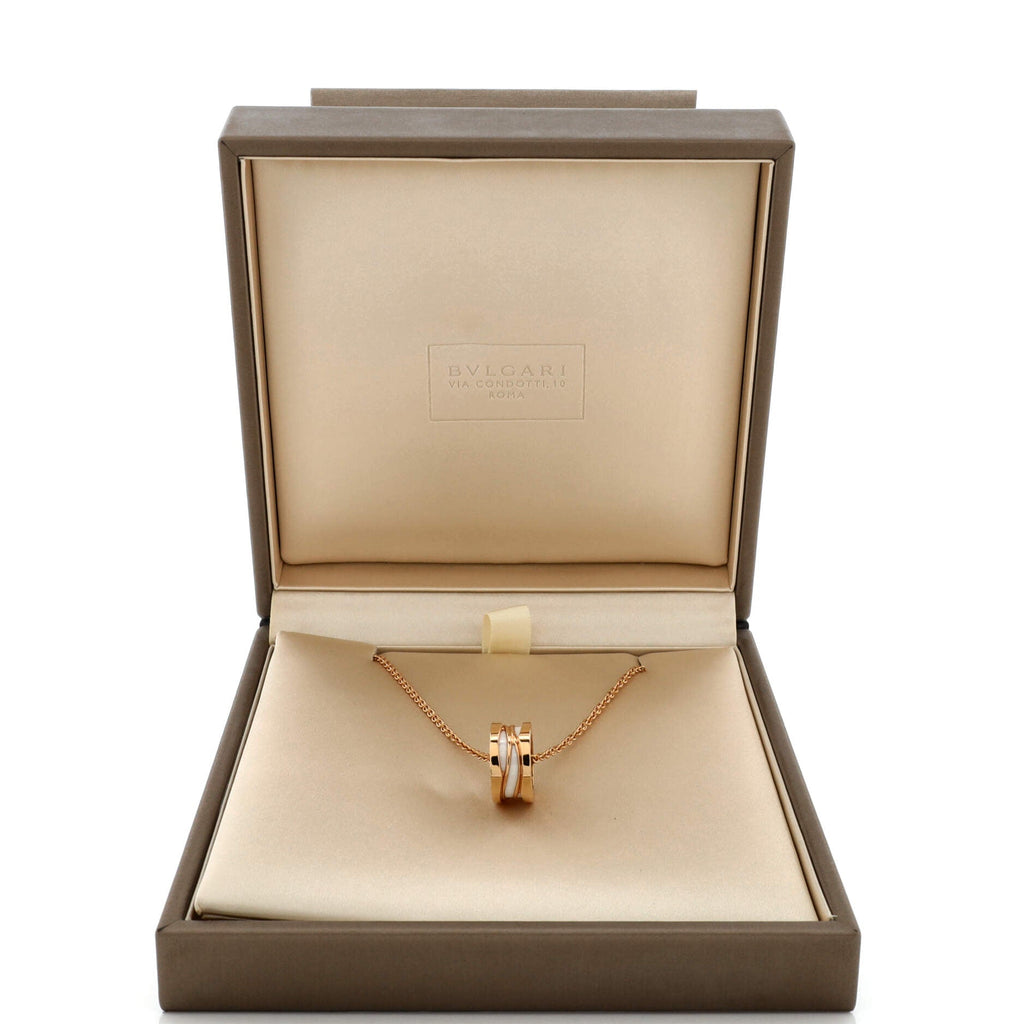 B.Zero1 Pendant Necklace 18K Rose Gold and Ceramic