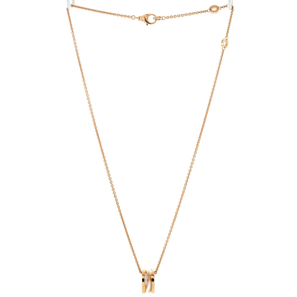 B.Zero1 Pendant Necklace 18K Rose Gold and Ceramic
