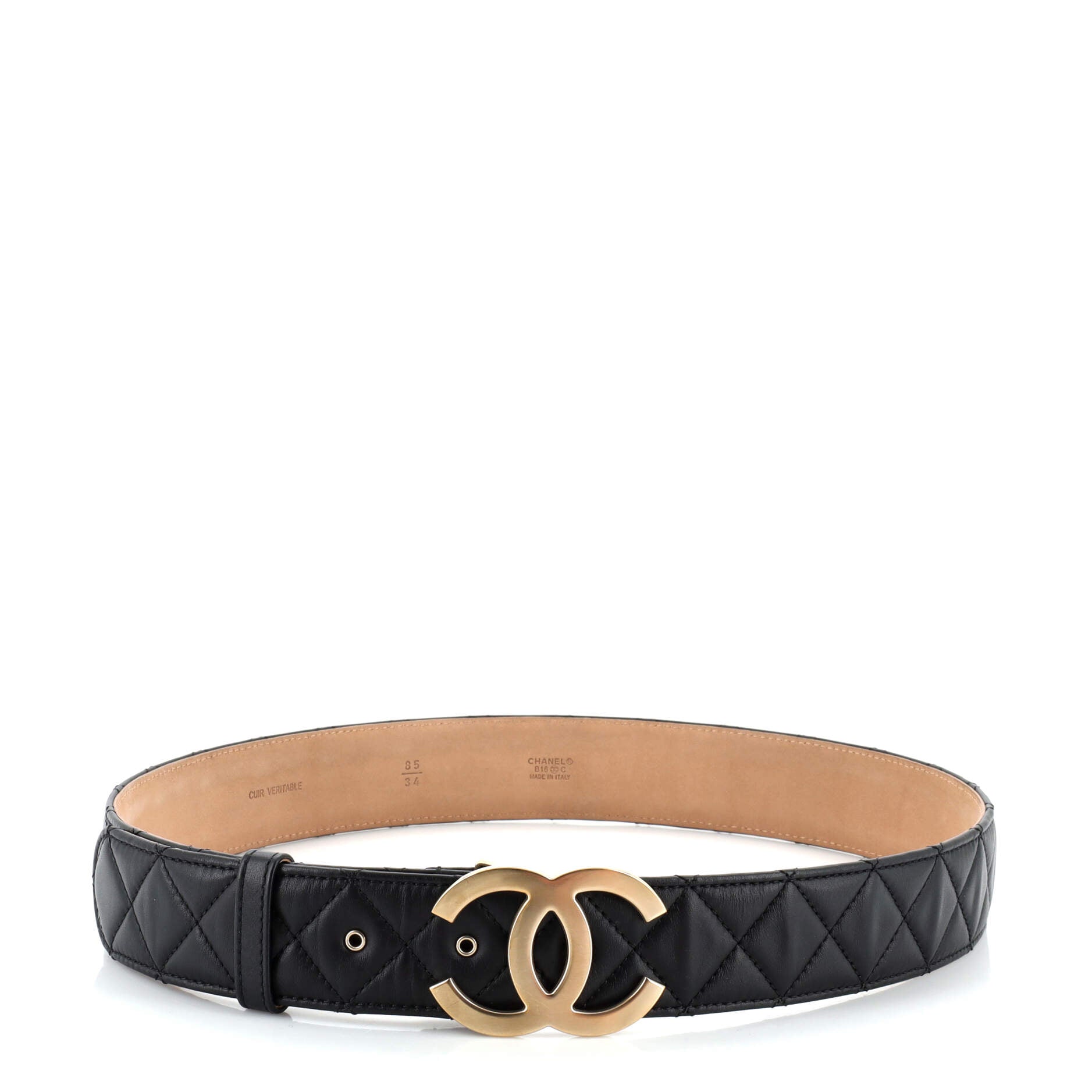 CC Belt Quilted Lambskin Wide 85