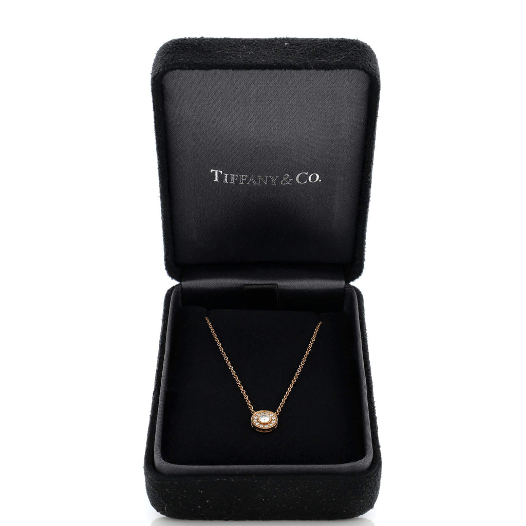 Circlet Pendant Necklace 18K Rose Gold with Diamonds Mini