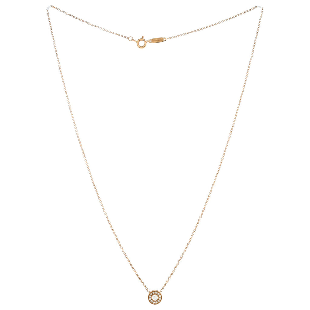 Circlet Pendant Necklace 18K Rose Gold with Diamonds Mini