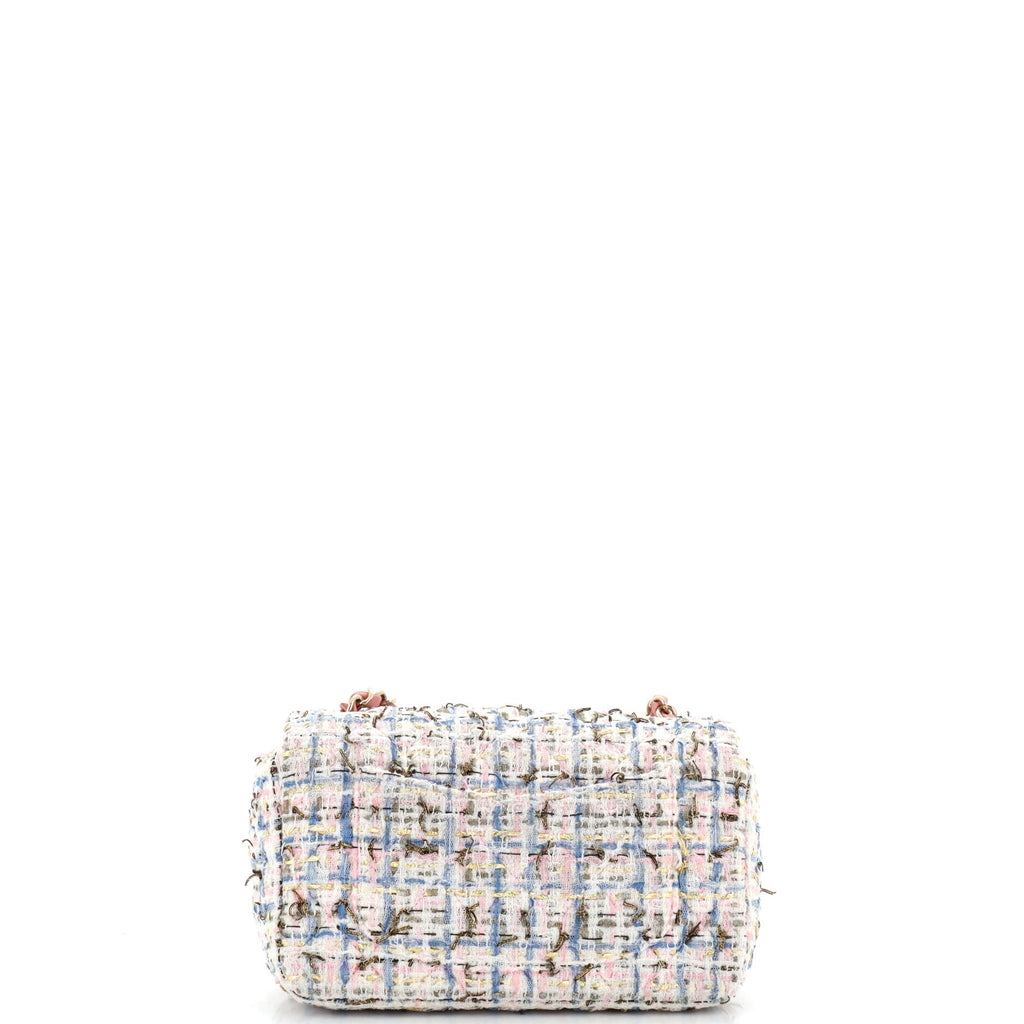 Classic Single Flap Bag Quilted Tweed and Ribbon Mini