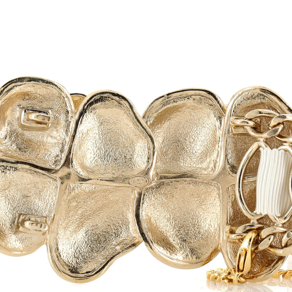 Camellia Chain Belt Metal and Ribbon with Enamel 80
