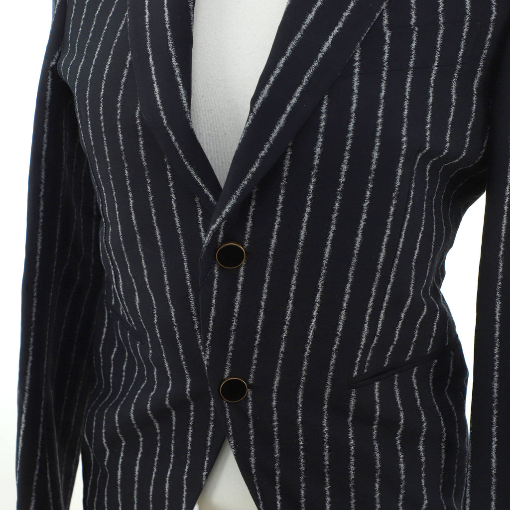 Women's Single Breasted Blazer Pinstripe Cotton