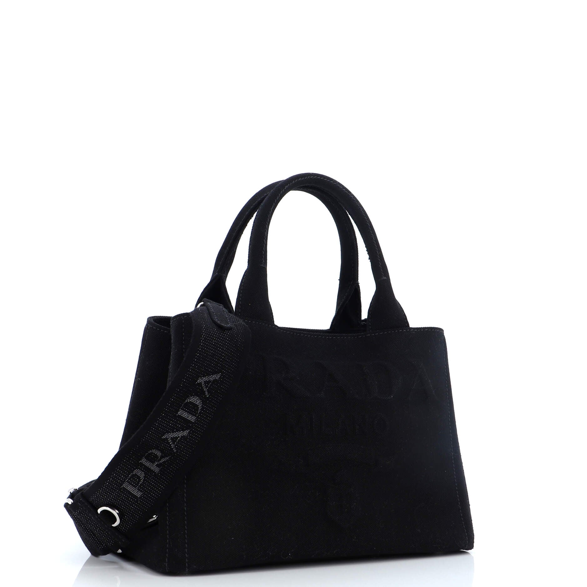 Embossed Logo Canapa Convertible Tote Canvas Mini