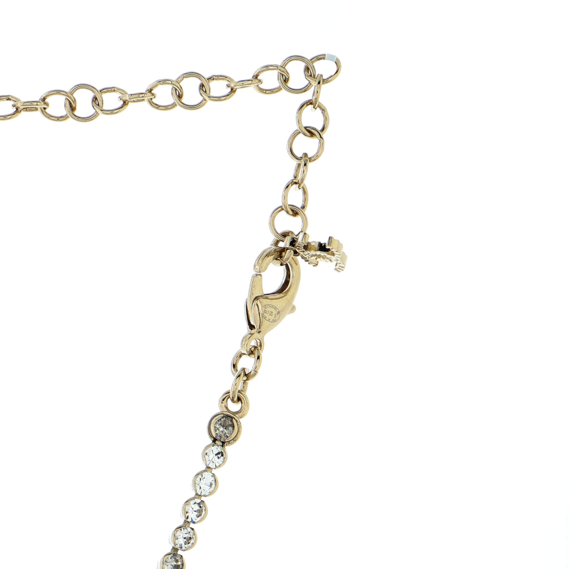 CC Star Perfume Bottle Pendant Necklace Metal with Resin and Crystals