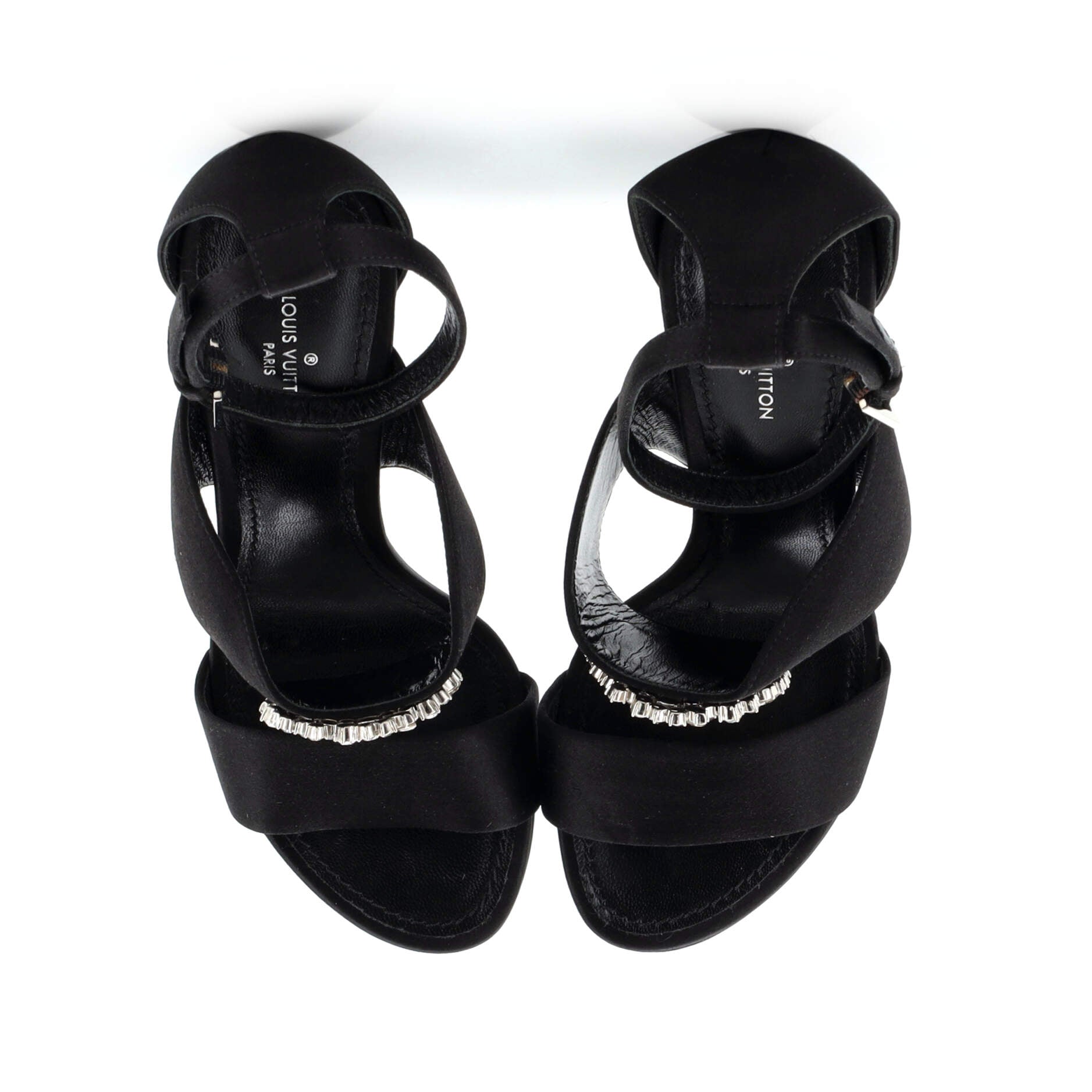 Women's Madeleine Open Toe Pumps Satin with Crystals