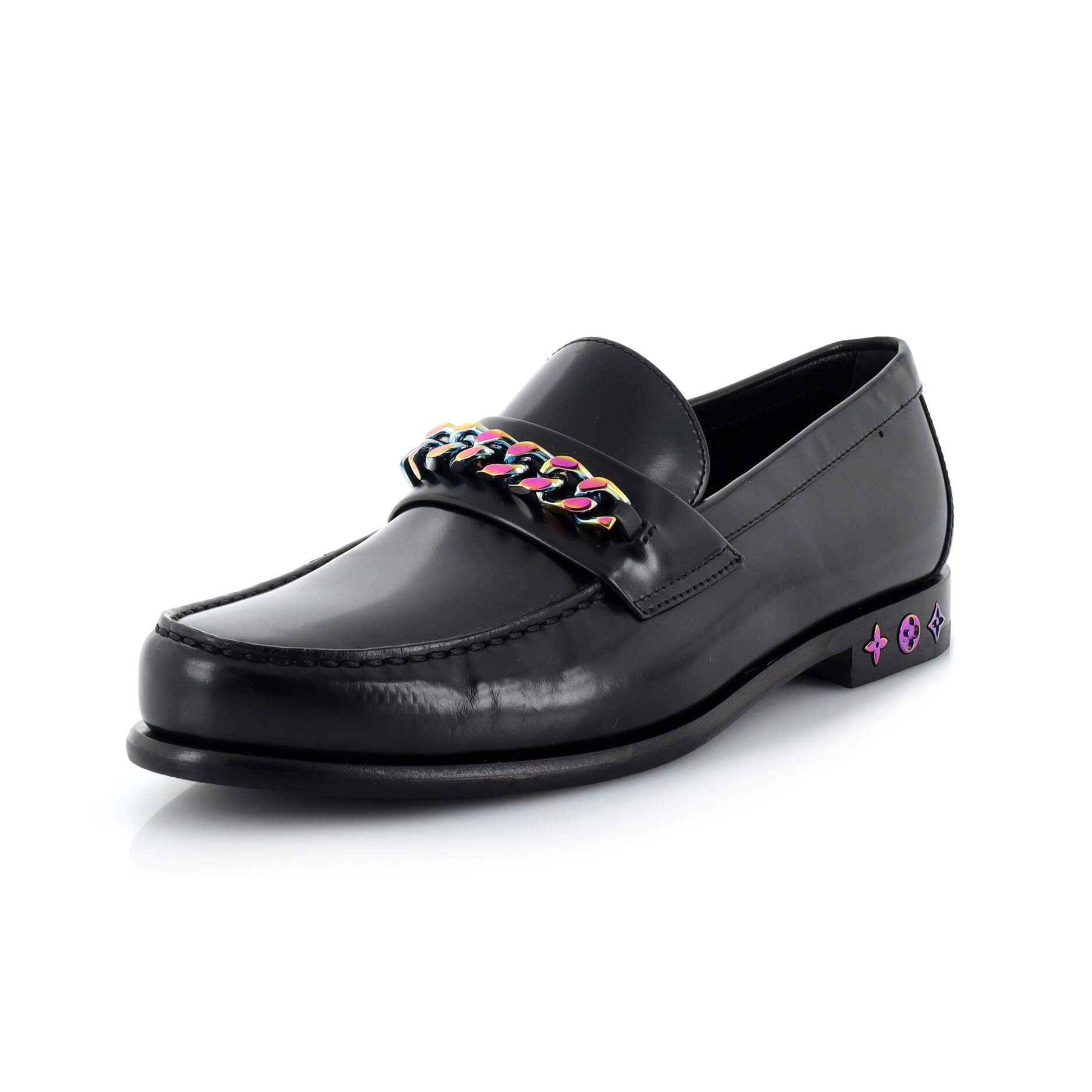 Men's Multicolor Chain Link Loafers Leather