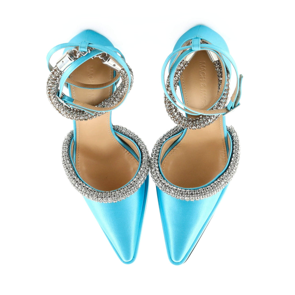 Women's Kimberly Ankle Strap Platform Pumps Satin 140