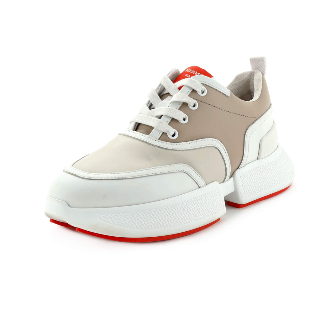 Women's Athlete Sneakers Knit Fabric and Leather
