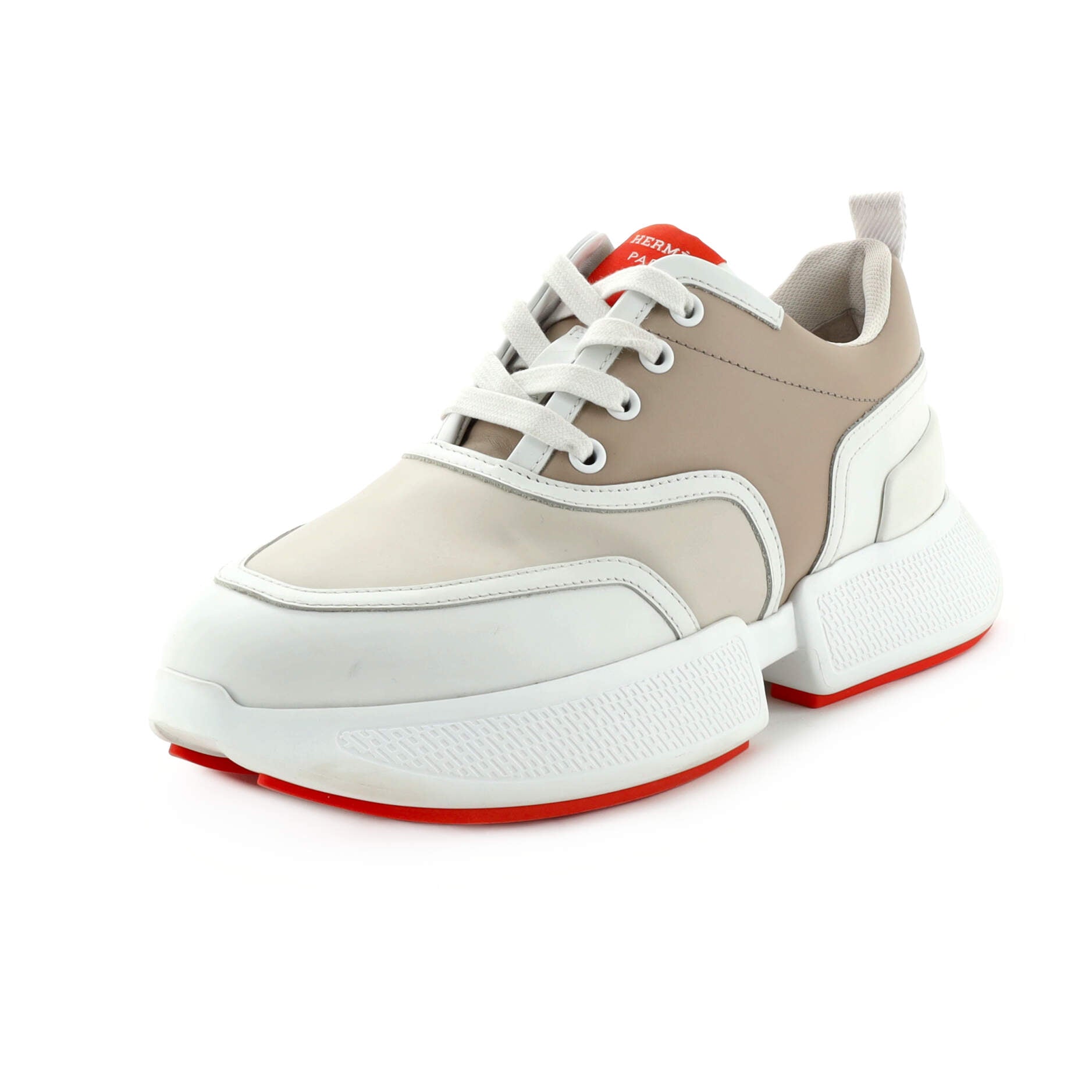 Women's Athlete Sneakers Knit Fabric and Leather