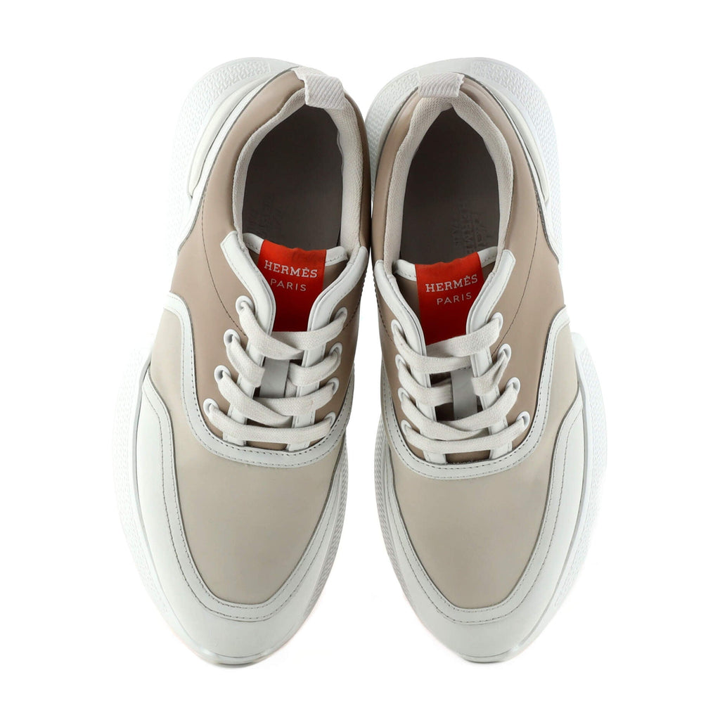 Women's Athlete Sneakers Knit Fabric and Leather