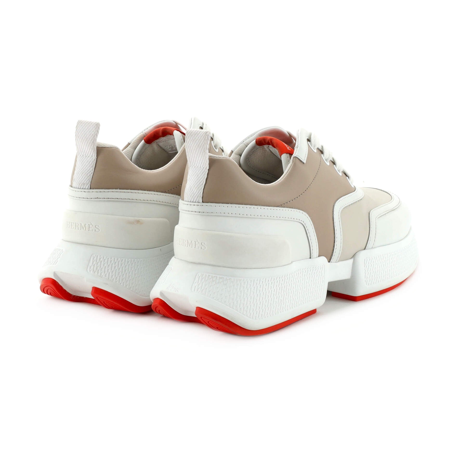 Women's Athlete Sneakers Knit Fabric and Leather