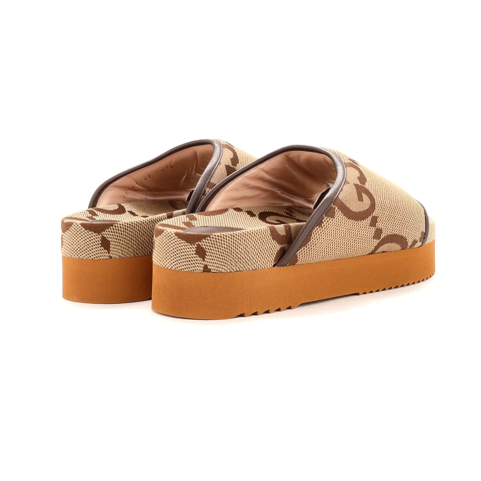 Women's Platform Slide Sandals Jumbo GG Canvas