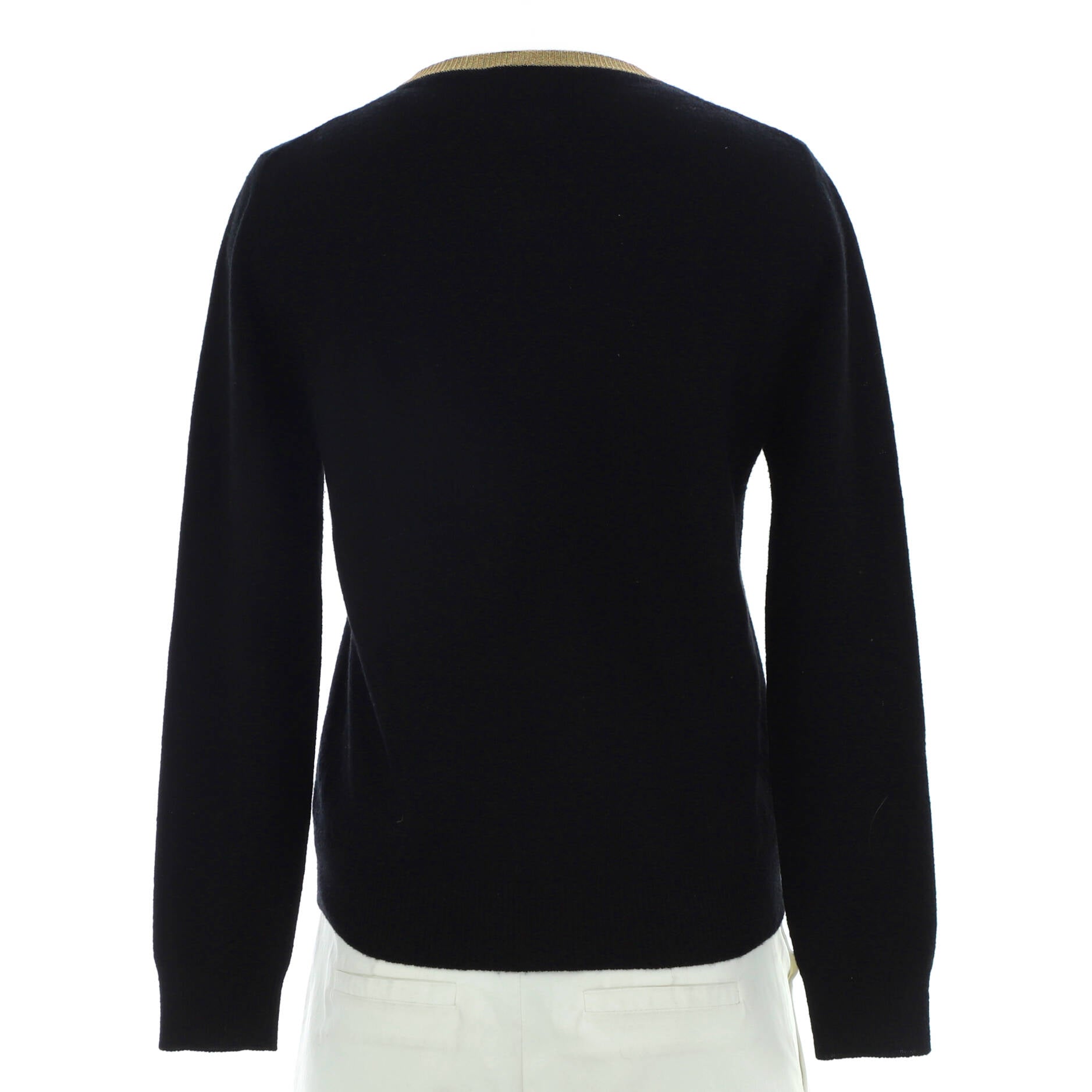 Women's Necklace Crewneck Sweater Embellished Wool
