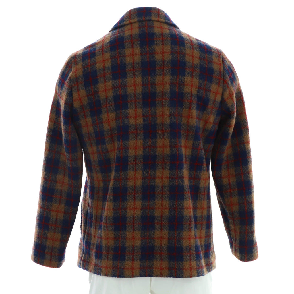 Men's GG Checked Button Up Blazer Wool Blend