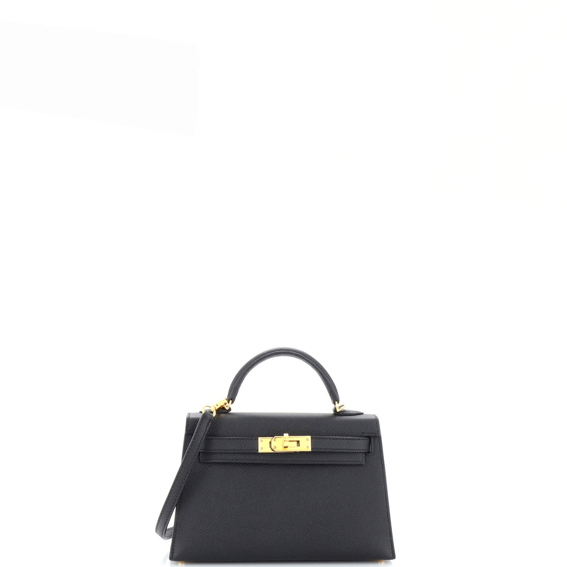 Kelly Mini II Bag Noir Epsom with Gold Hardware 20