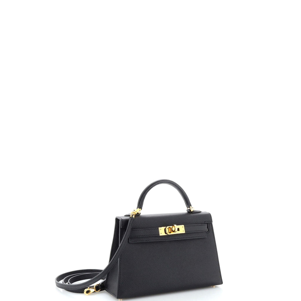 Kelly Mini II Bag Noir Epsom with Gold Hardware 20