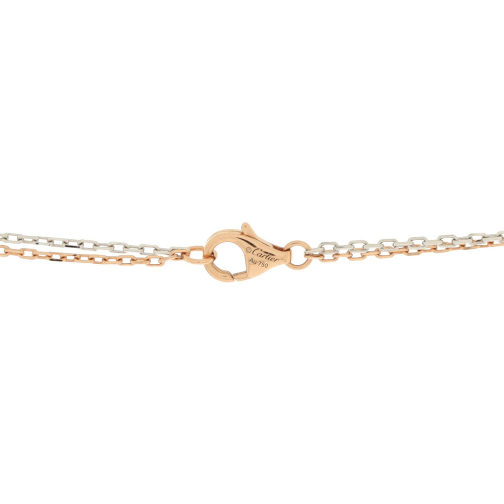 Love 3 Ring Pendant Necklace 18K Rose Gold and 18K White Gold with 6 Diamonds
