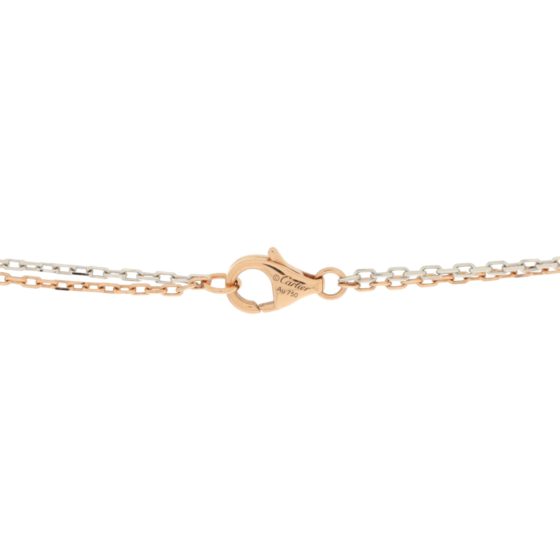Love 3 Ring Pendant Necklace 18K Rose Gold and 18K White Gold with 6 Diamonds