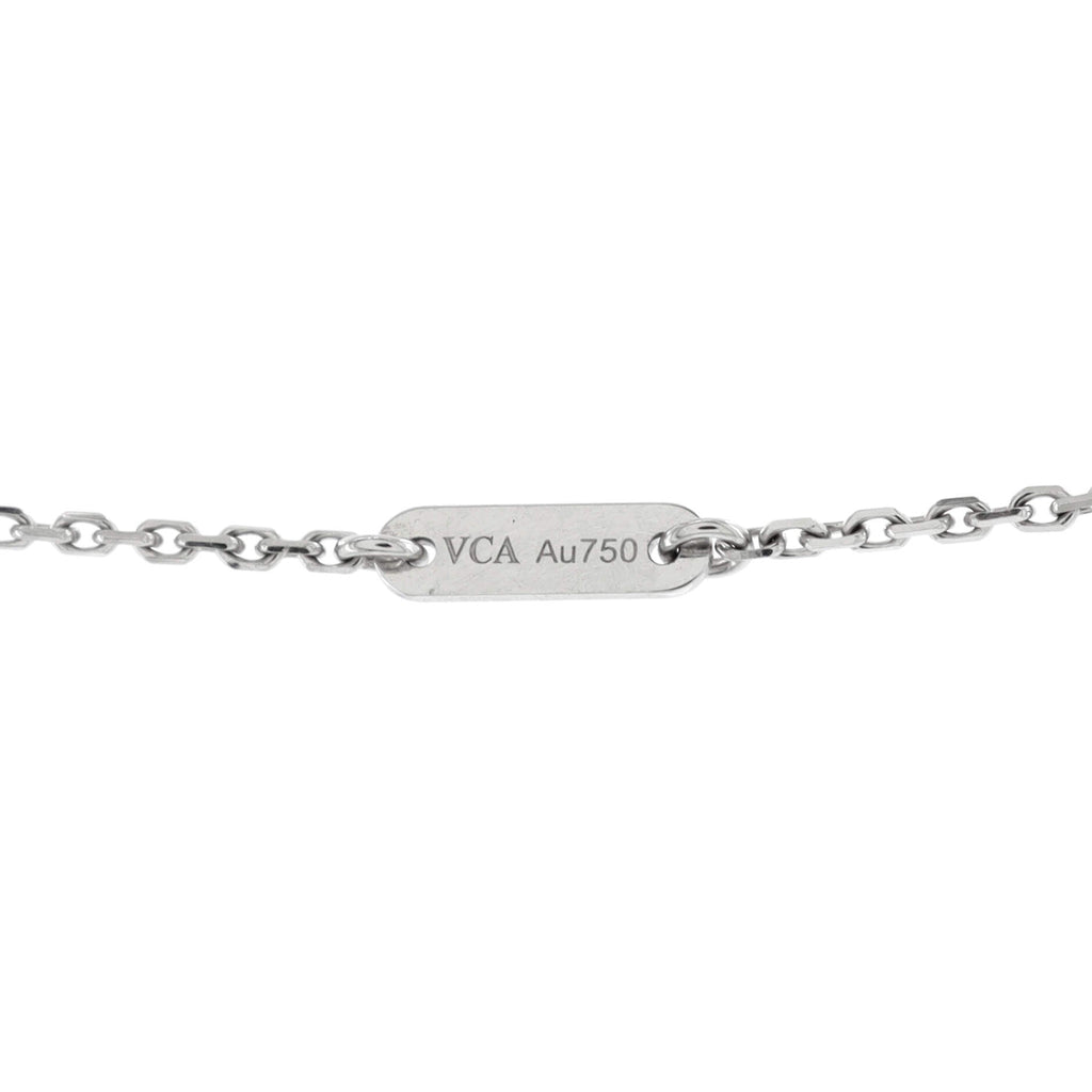 Sweet Alhambra Pendant Necklace 18K White Gold with Diamonds
