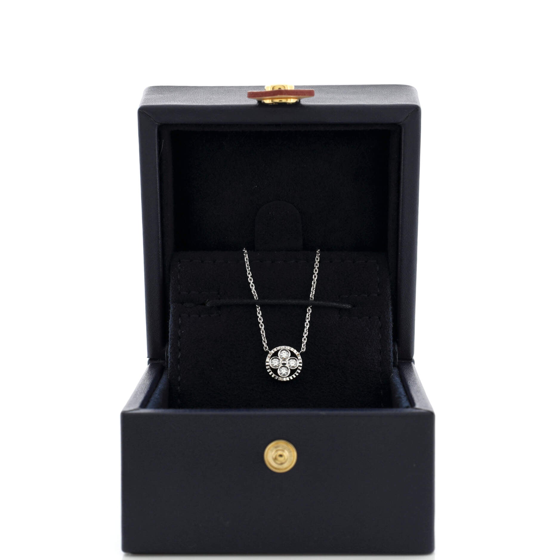 Sun Blossom Pendant Necklace 18K White Gold with Diamonds