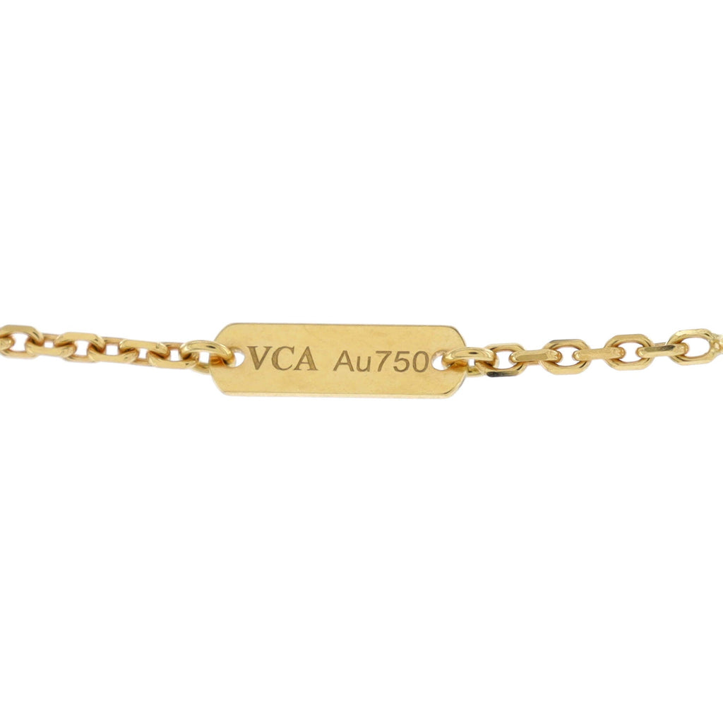 Vintage Alhambra Pendant Necklace 18K Yellow Gold and Onyx