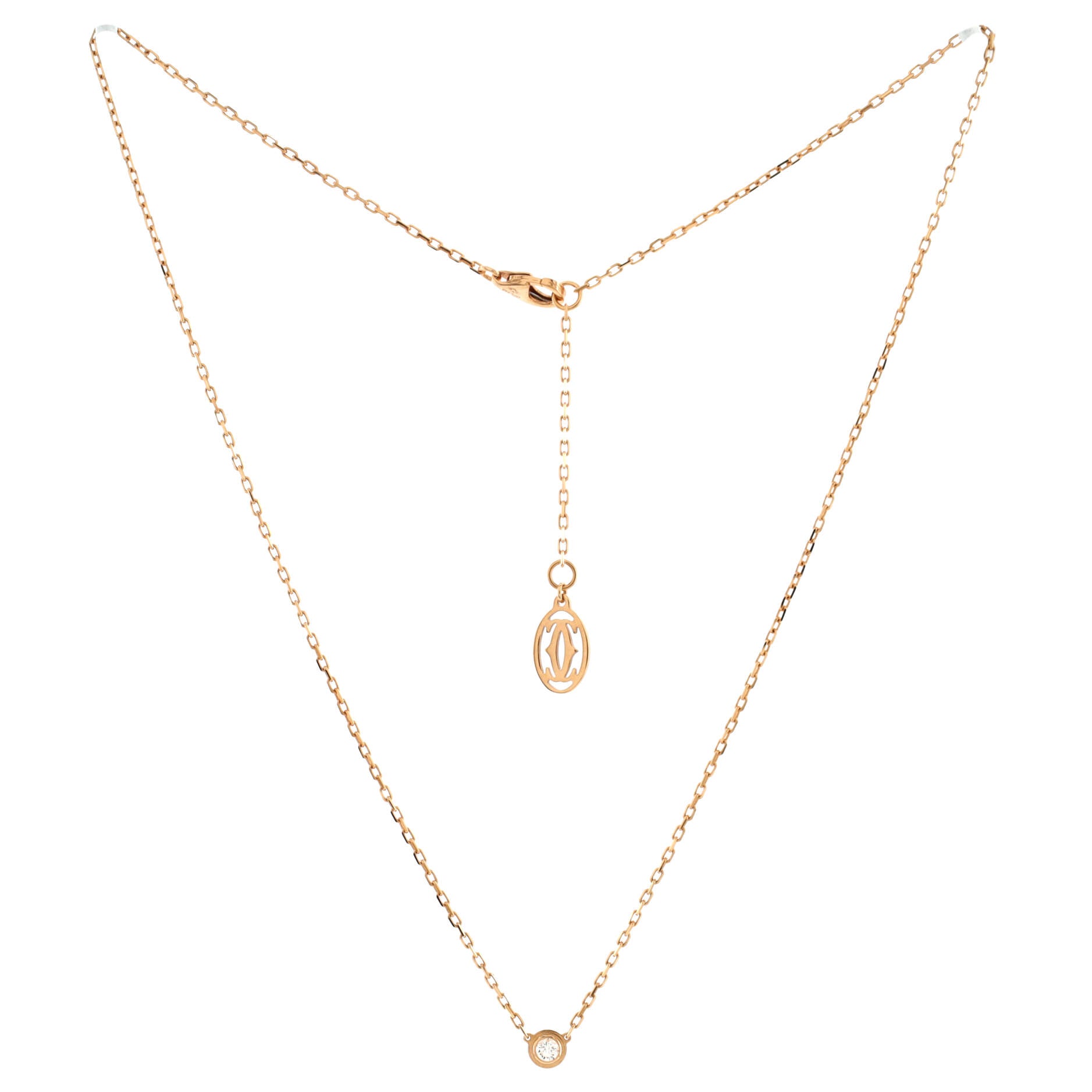 Cartier D'Amour Pendant Necklace 18K Rose Gold with Diamond Small