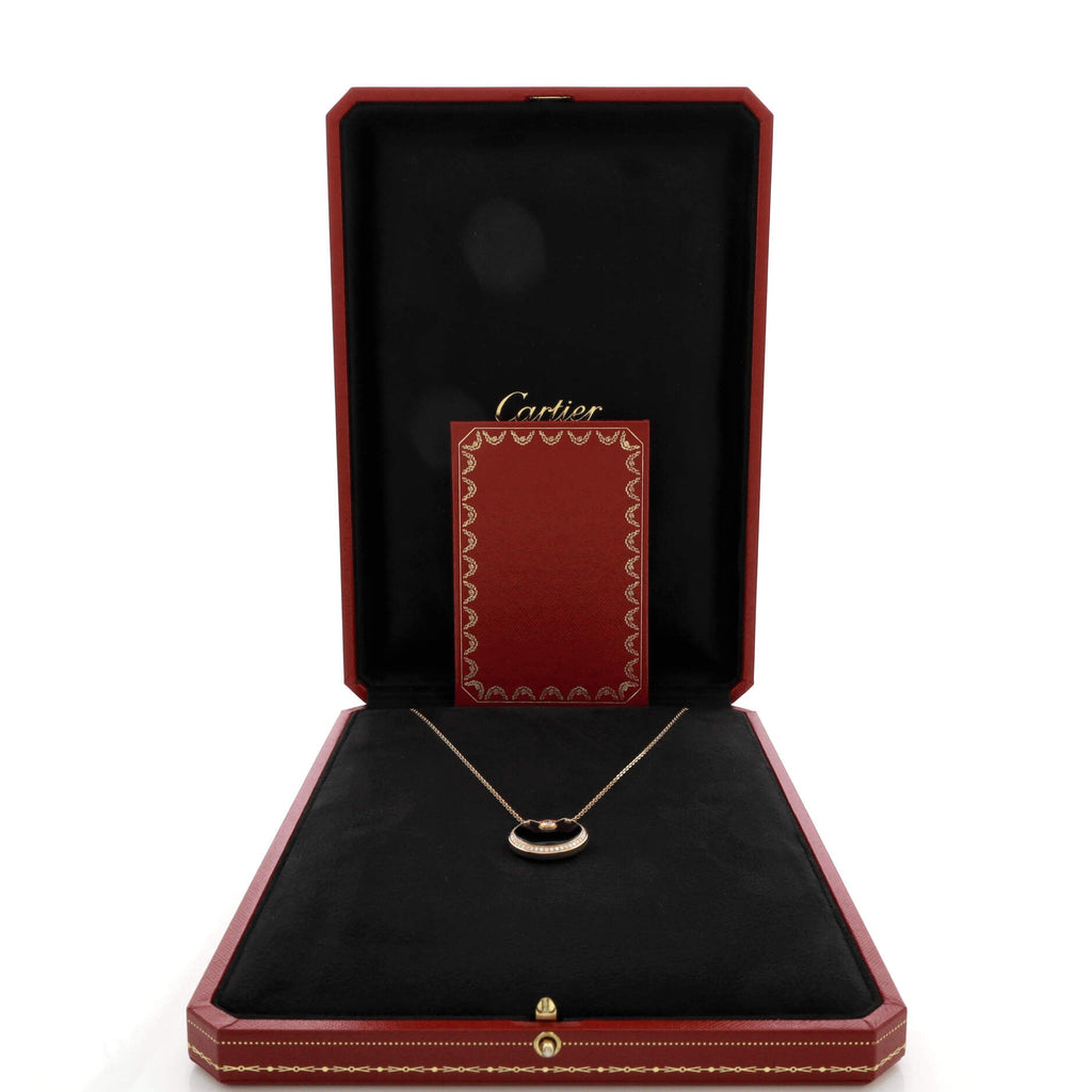 Amulette de Cartier Pendant Necklace 18K Rose Gold with Onyx and Diamonds Medium