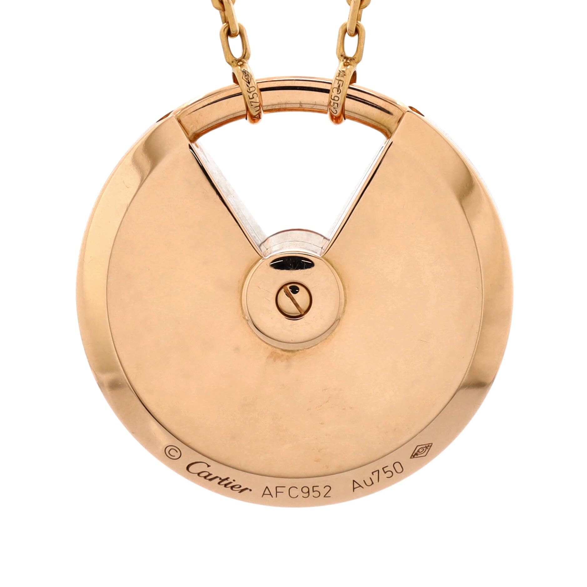 Amulette de Cartier Pendant Necklace 18K Rose Gold with Onyx and Diamonds Medium