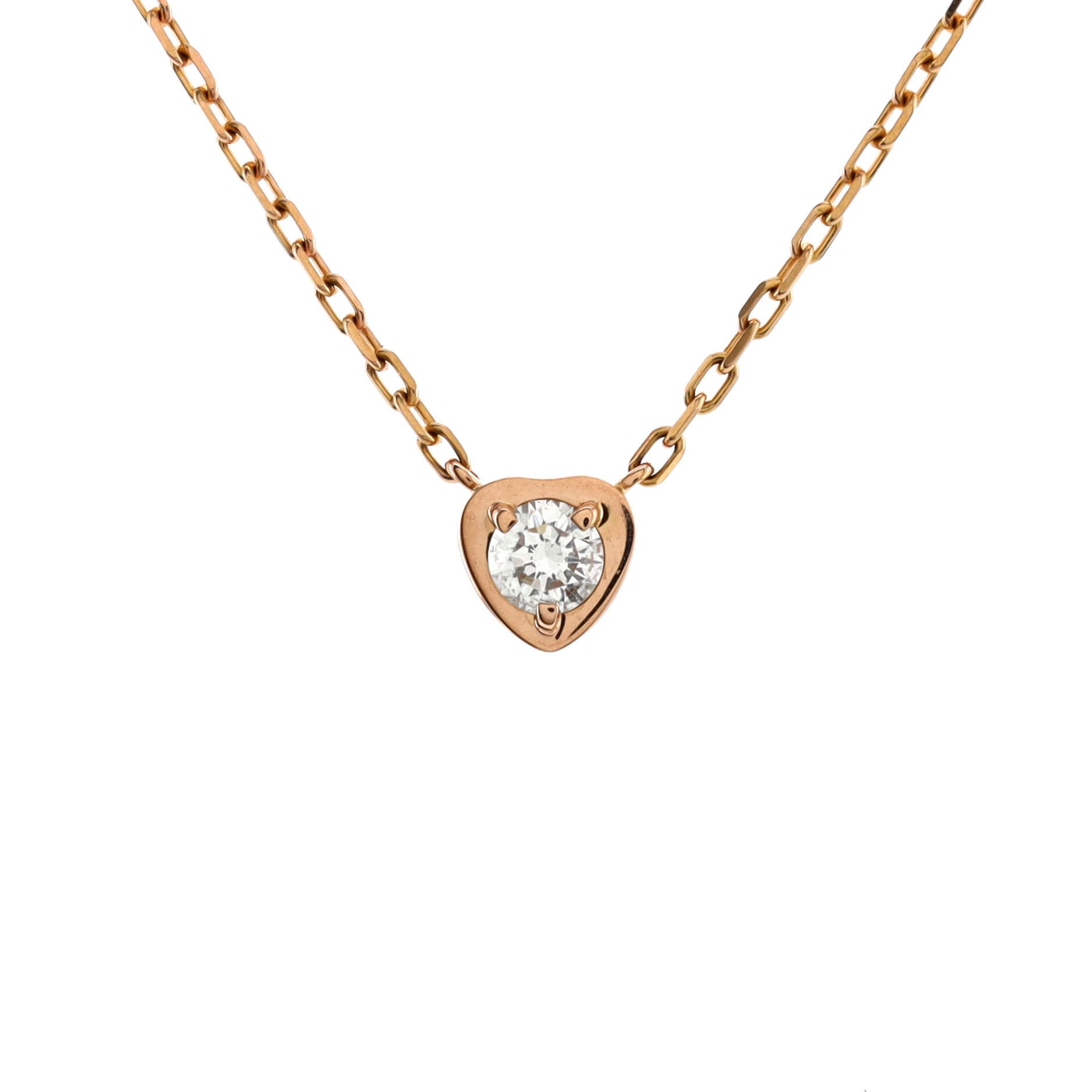 D'Amour Heart Pendant Necklace 18K Rose Gold with Diamond