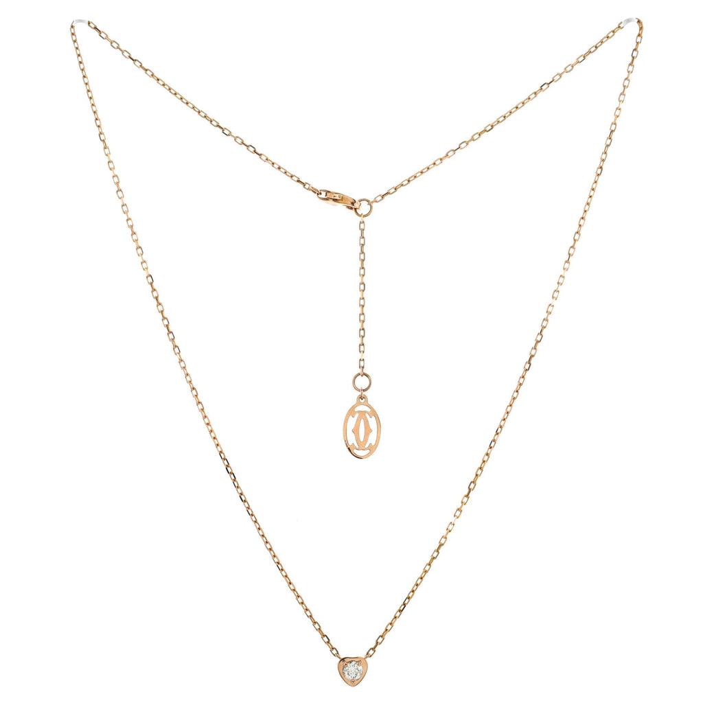 D'Amour Heart Pendant Necklace 18K Rose Gold with Diamond