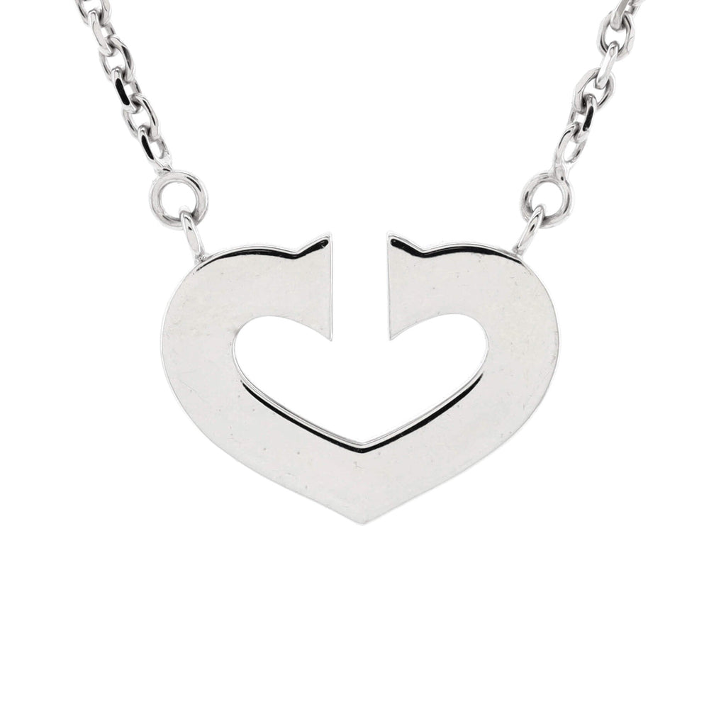 C Heart de Cartier Pendant Necklace 18K White Gold