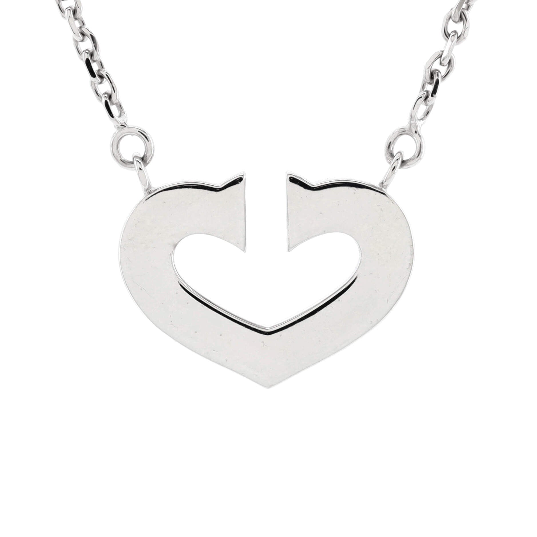C Heart de Cartier Pendant Necklace 18K White Gold