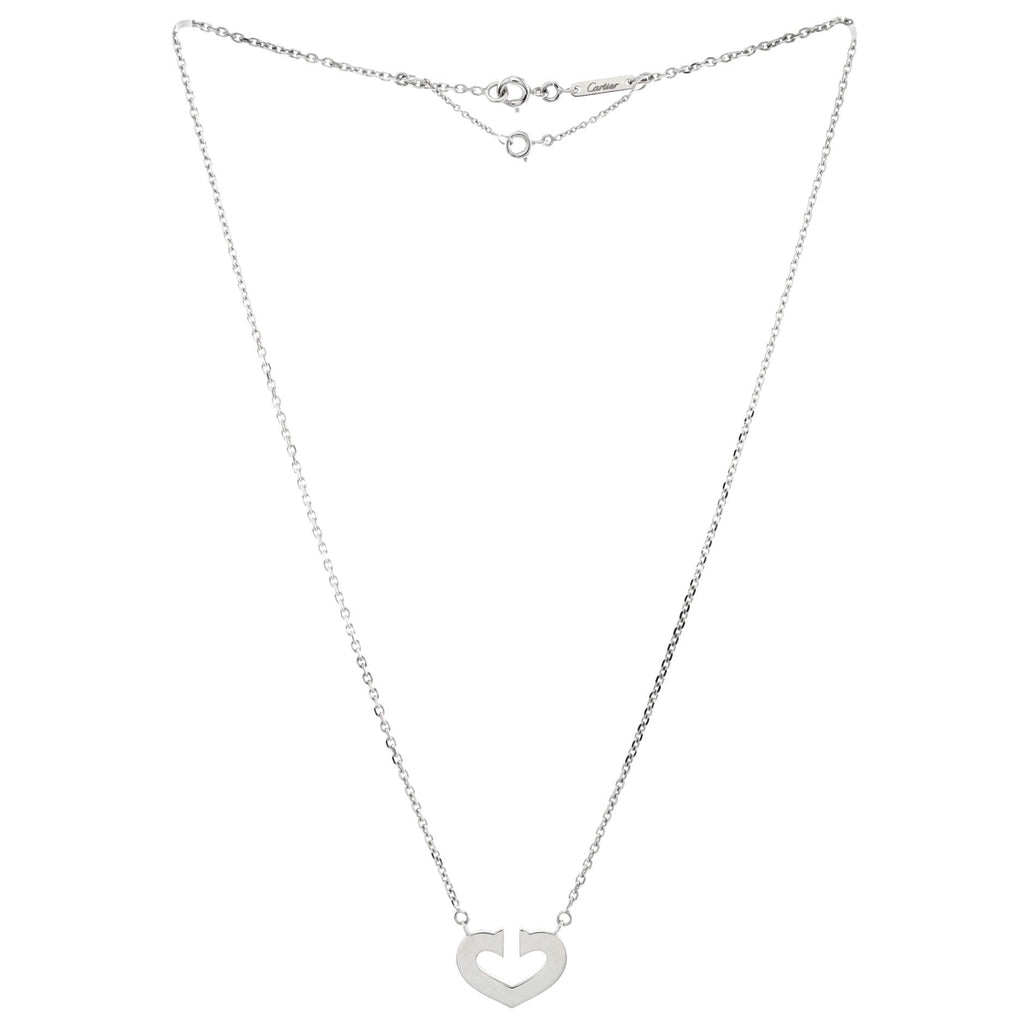 C Heart de Cartier Pendant Necklace 18K White Gold