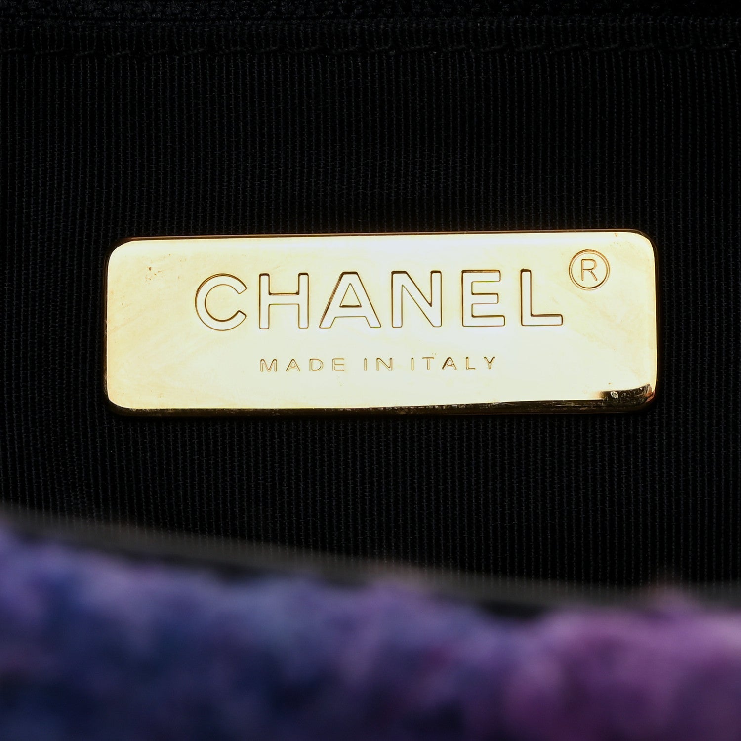 Wool Tweed Quilted Large Chanel 19 Flap Purple Black Blue