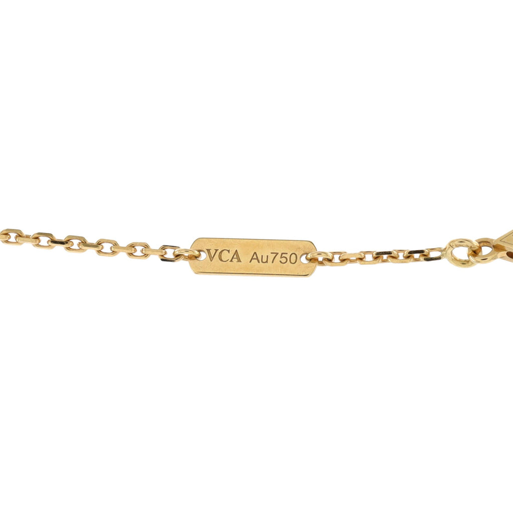 Vintage Alhambra Pendant Necklace 18K Yellow Gold and Onyx