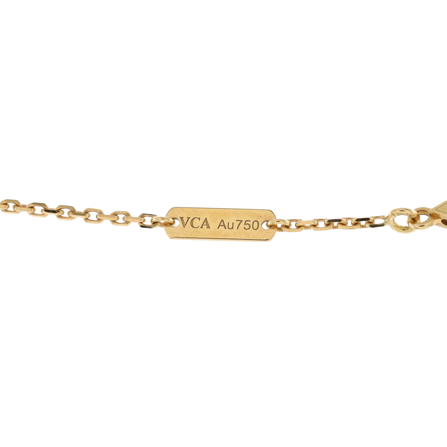 Vintage Alhambra Pendant Necklace 18K Yellow Gold and Onyx