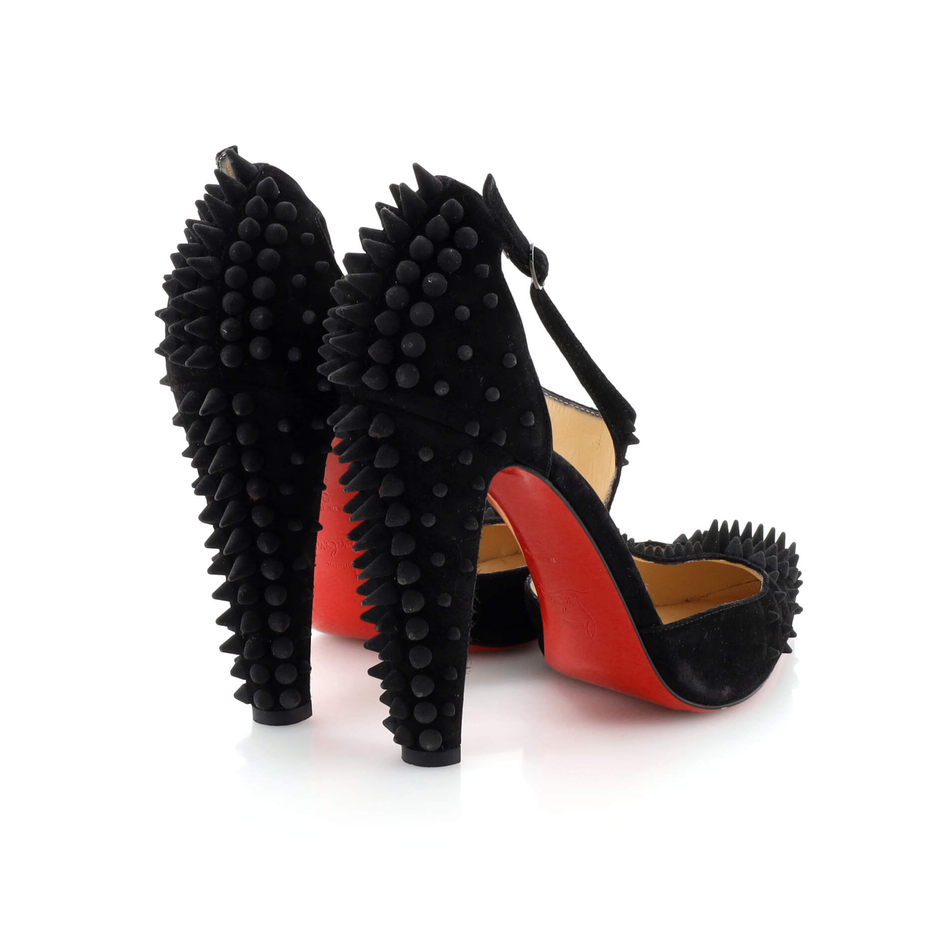 Goldostrap Spike T-Strap Pumps Spiked Suede