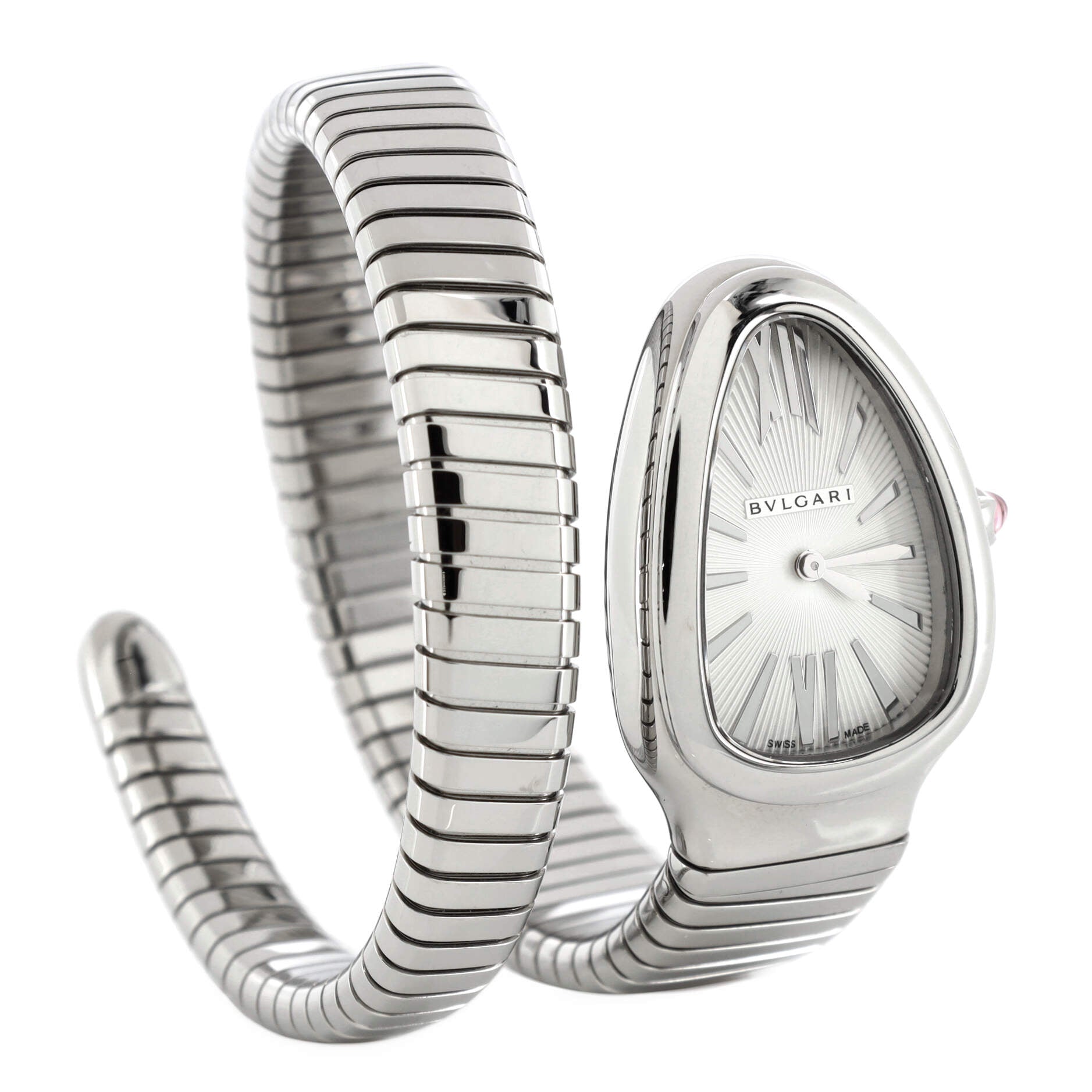 Serpenti Tubogas Single Spiral Quartz Watch Stainless Steel 23