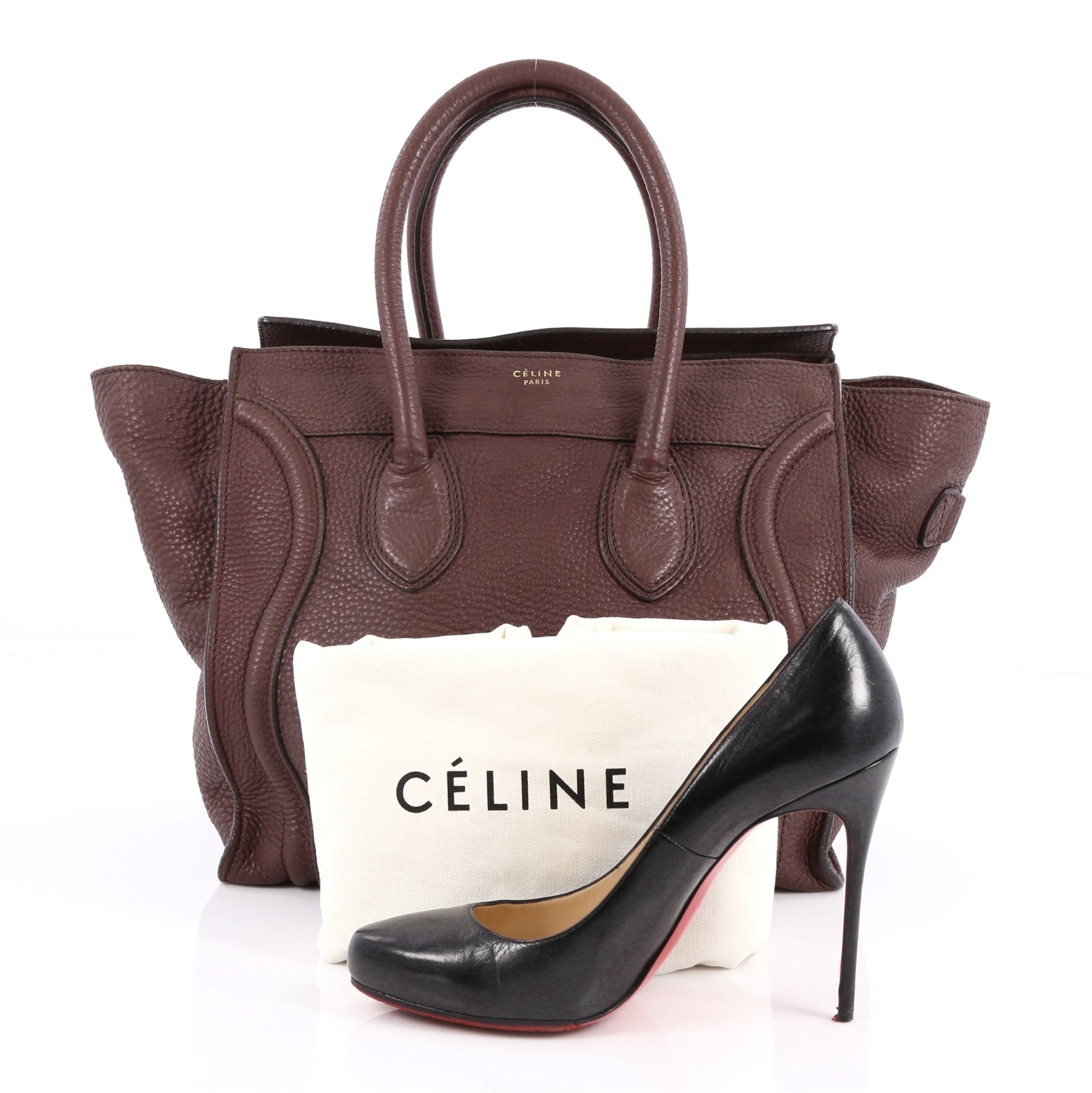 Luggage Handbag Grainy Leather Mini