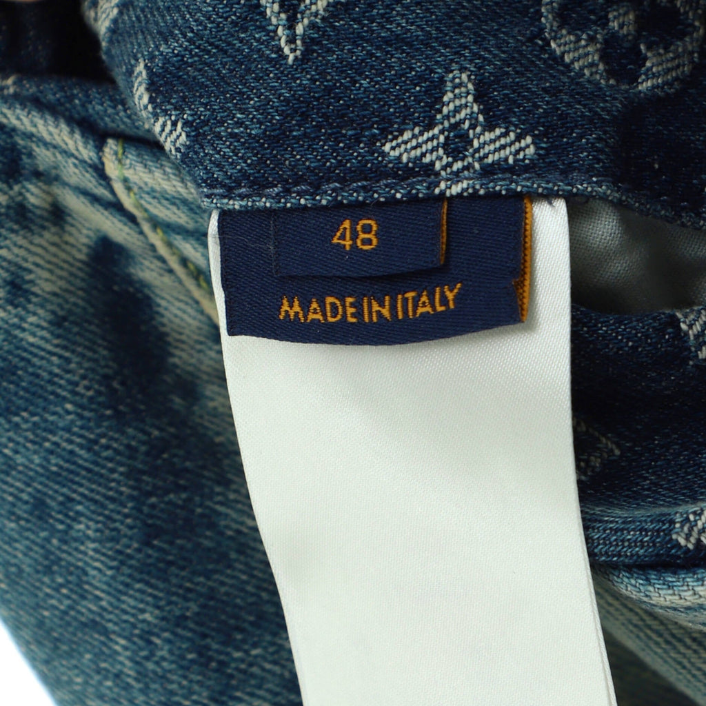 Men's Nigo Hooded Zip Jacket Monogram Patchwork Denim