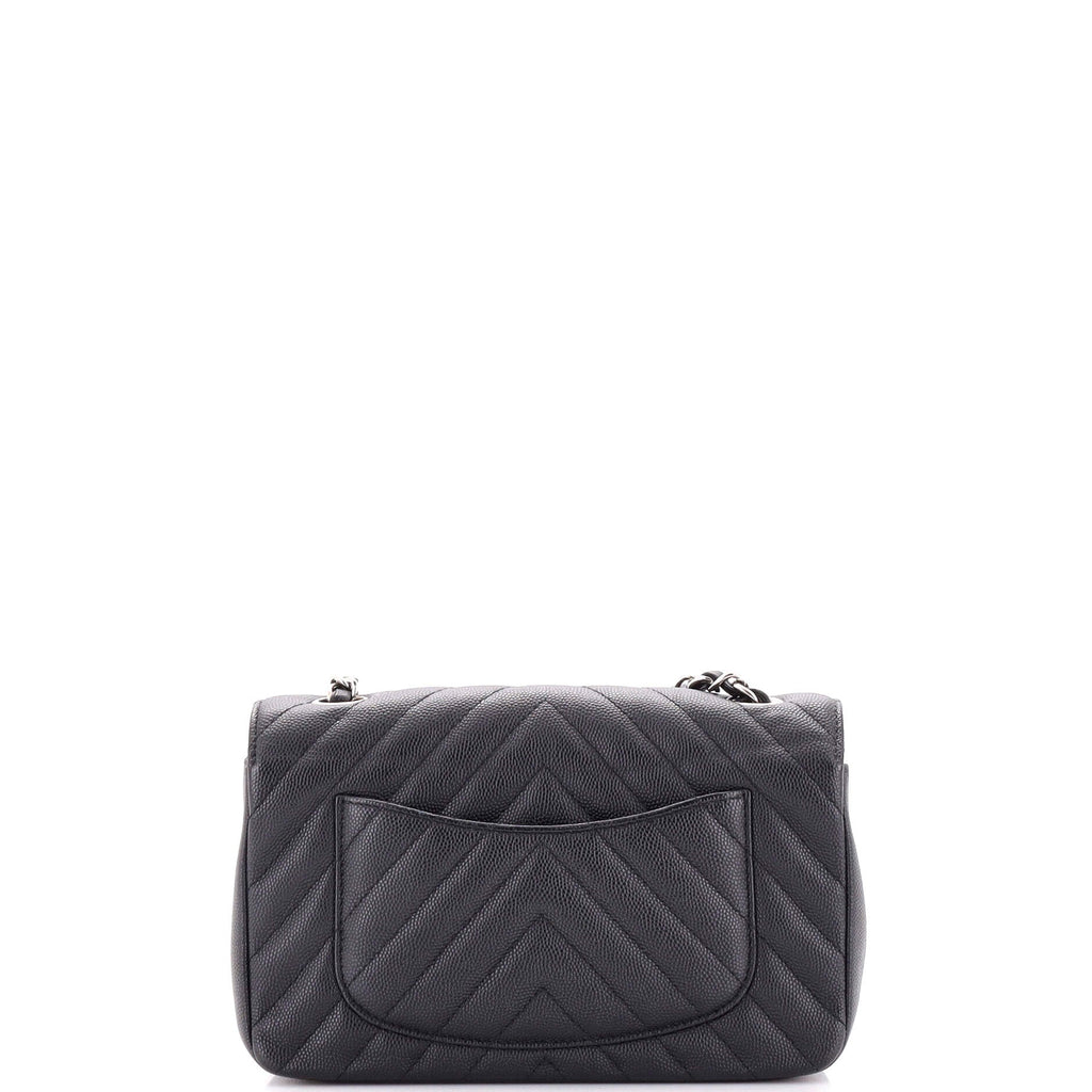 Classic Single Flap Bag Chevron Caviar Mini
