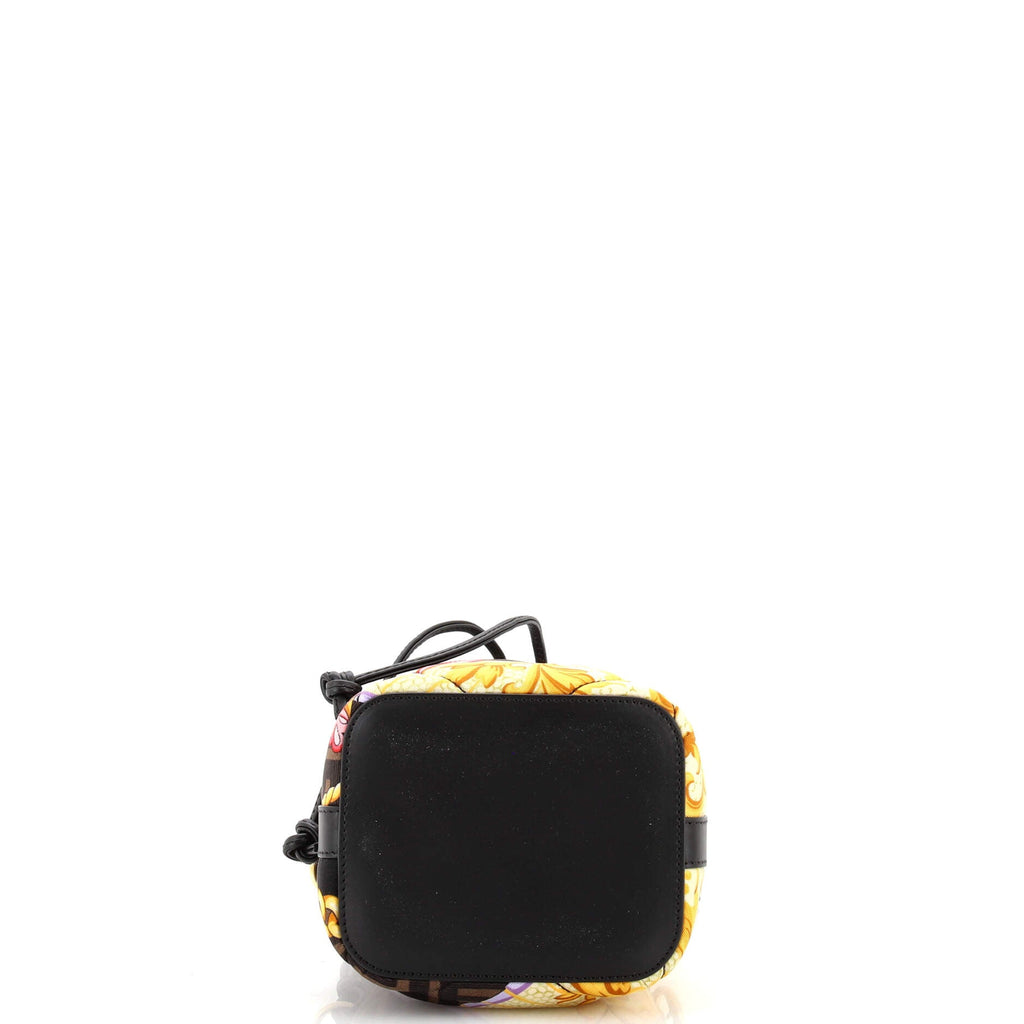 x Versace Fendace Mon Tresor Bucket Bag Quilted Printed Zucca Silk Mini