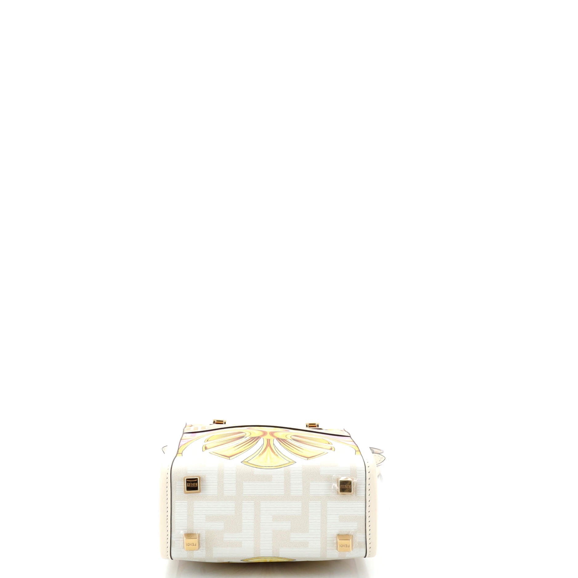 x Versace Fendace Convertible Sunshine Shopper Tote Printed Laminated Leather Mini