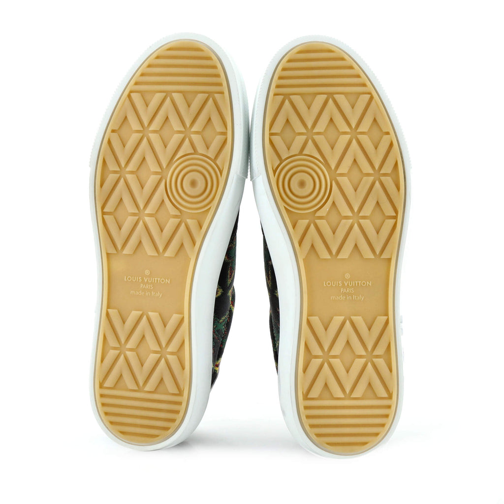 Women's LV Ollie Sneakers Jamaican Monogram Printed Canvas with Suede