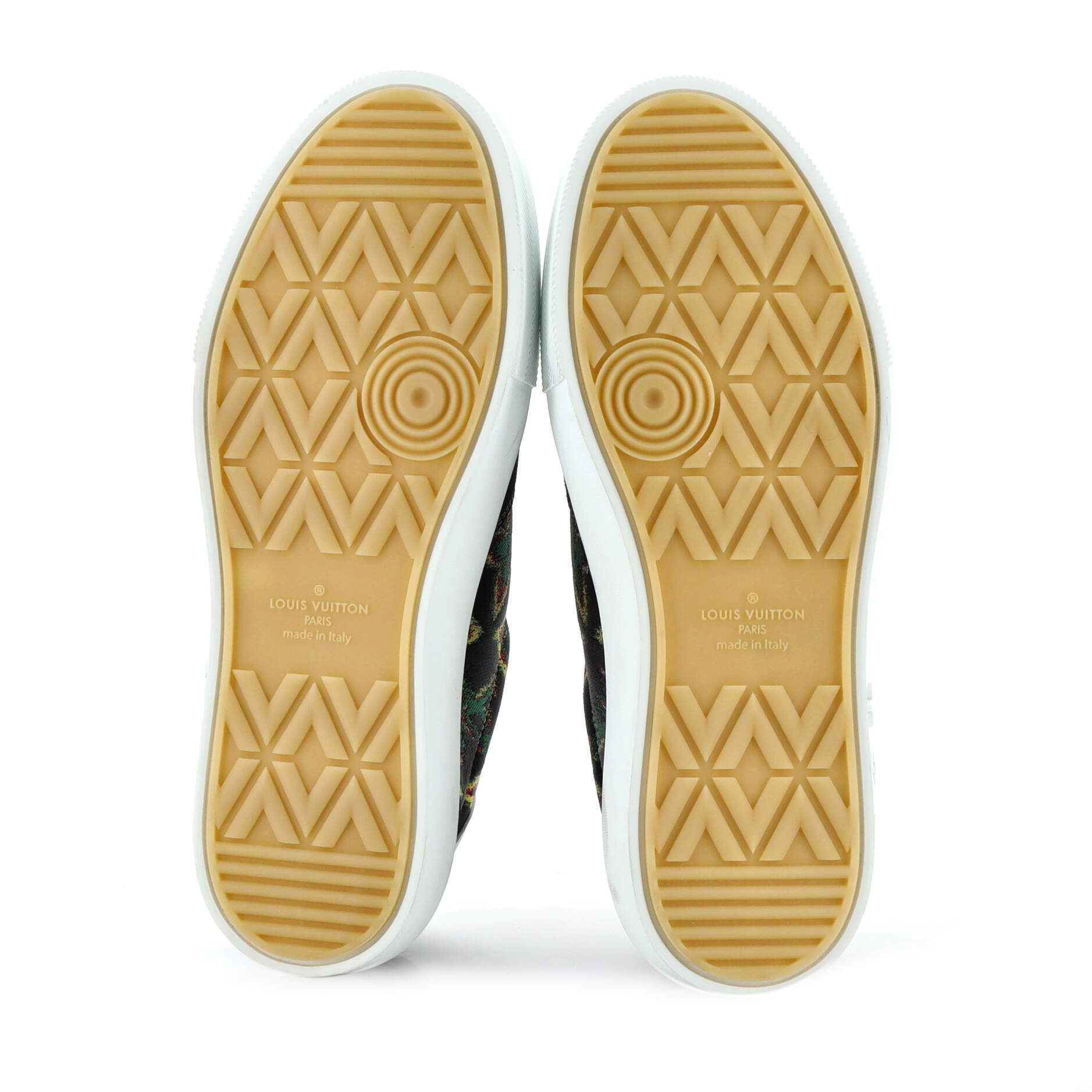 Women's LV Ollie Sneakers Jamaican Monogram Printed Canvas with Suede