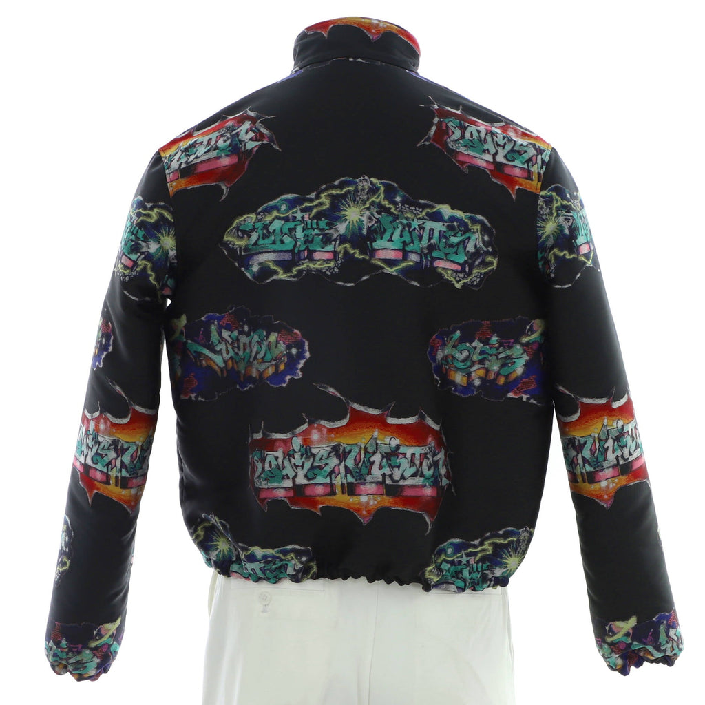 Men's Graffiti Logo Blouson Jacket Printed Nylon