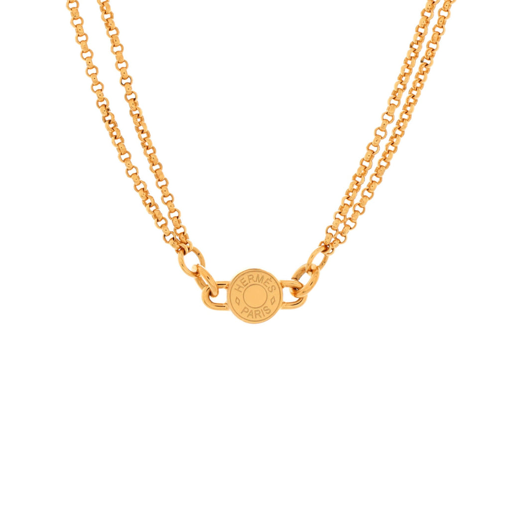 Charniere Pendant Necklace Leather and Metal
