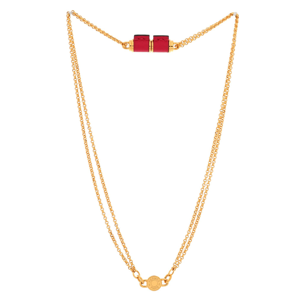 Charniere Pendant Necklace Leather and Metal
